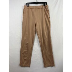 Seventy Venezia Trousers Women 46 IT 10 US Tan Elastic Waist Ponte Italy